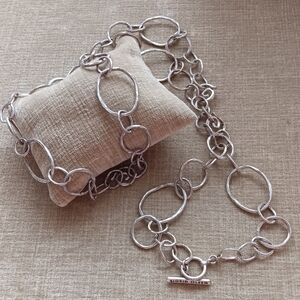 Sigrid Olsen Gold Tone Grunge Chunky Big Chain Long Necklace